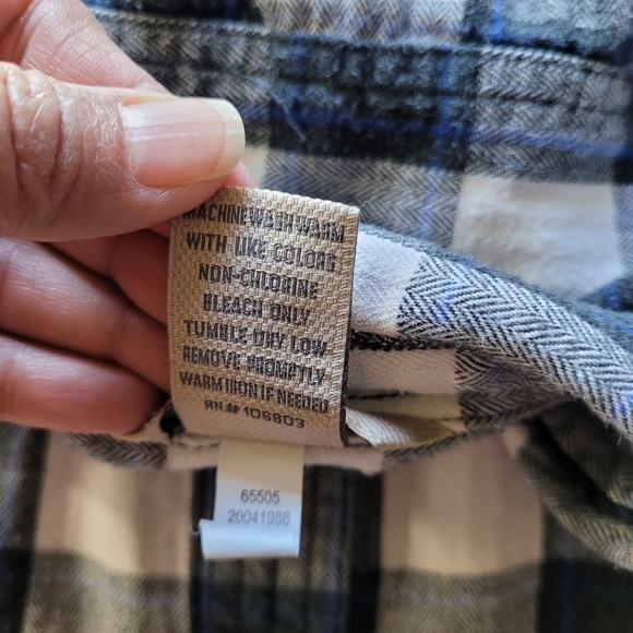 DULUTH Trading Black/White Plaid 100% Cotton Button Down Shirt Boys Size Medium - Picture 11 of 11